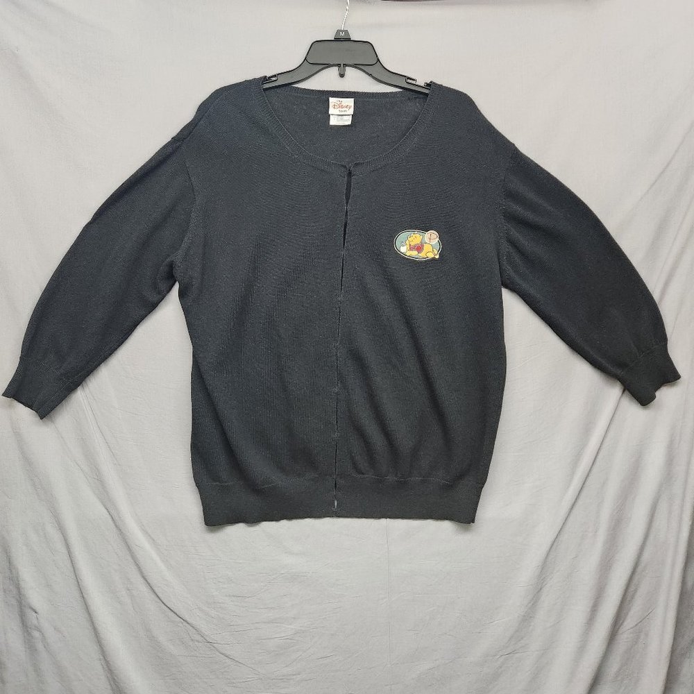 Vintage Disney Whinnie The Pooh Embroidery Cardigan Black Wo.en Size |‎ L